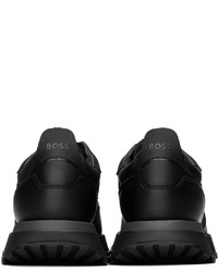 schwarze Segeltuch niedrige Sneakers von BOSS