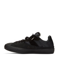 schwarze Segeltuch niedrige Sneakers von Maison Margiela