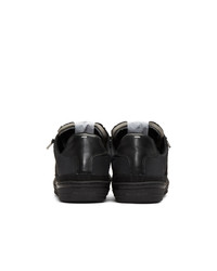 schwarze Segeltuch niedrige Sneakers von Maison Margiela