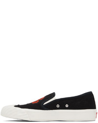 schwarze Segeltuch niedrige Sneakers von Kenzo