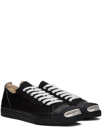 schwarze Segeltuch niedrige Sneakers von Undercover