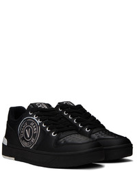 schwarze Segeltuch niedrige Sneakers von VERSACE JEANS COUTURE