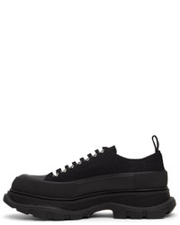 schwarze Segeltuch niedrige Sneakers von Alexander McQueen