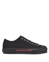 schwarze Segeltuch niedrige Sneakers von Burberry
