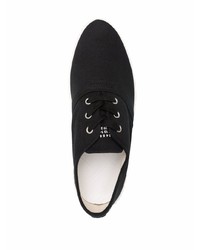 schwarze Segeltuch niedrige Sneakers von Maison Margiela