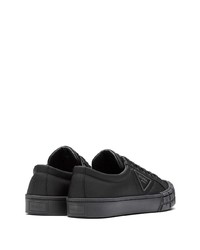 schwarze Segeltuch niedrige Sneakers von Prada