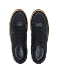 schwarze Segeltuch niedrige Sneakers von Tod's