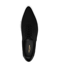 schwarze Segeltuch niedrige Sneakers von Saint Laurent