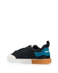 schwarze Segeltuch niedrige Sneakers von Diesel