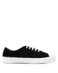 schwarze Segeltuch niedrige Sneakers von Comme Des Garcons SHIRT