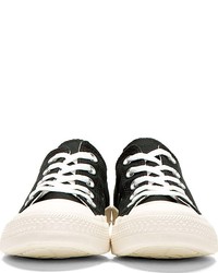 schwarze Segeltuch niedrige Sneakers von Comme des Garcons