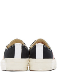 schwarze Segeltuch niedrige Sneakers von Comme des Garcons