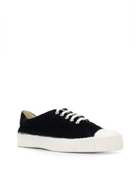 schwarze Segeltuch niedrige Sneakers von Comme Des Garcons SHIRT