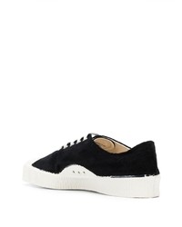 schwarze Segeltuch niedrige Sneakers von Comme Des Garcons SHIRT