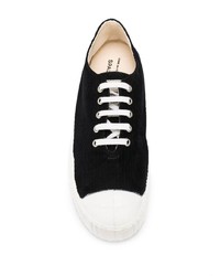 schwarze Segeltuch niedrige Sneakers von Comme Des Garcons SHIRT