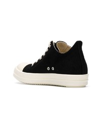 schwarze Segeltuch niedrige Sneakers von Rick Owens DRKSHDW