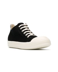 schwarze Segeltuch niedrige Sneakers von Rick Owens DRKSHDW