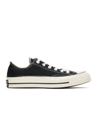 schwarze Segeltuch niedrige Sneakers von Converse