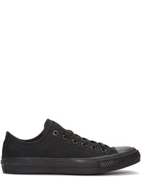 schwarze Segeltuch niedrige Sneakers von Converse