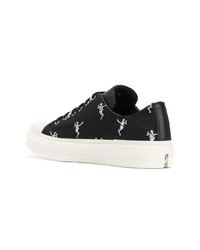 schwarze Segeltuch niedrige Sneakers von Alexander McQueen