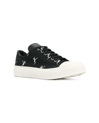 schwarze Segeltuch niedrige Sneakers von Alexander McQueen