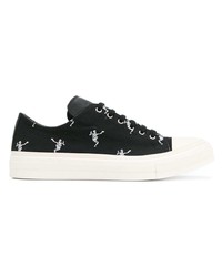 schwarze Segeltuch niedrige Sneakers von Alexander McQueen