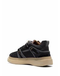 schwarze Segeltuch niedrige Sneakers von Buscemi