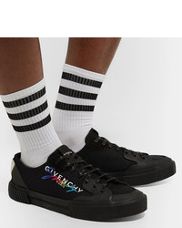 schwarze Segeltuch niedrige Sneakers von Givenchy