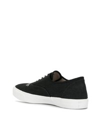 schwarze Segeltuch niedrige Sneakers von Undercover