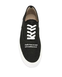 schwarze Segeltuch niedrige Sneakers von Undercover