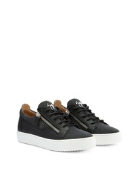 schwarze Segeltuch niedrige Sneakers von Giuseppe Zanotti