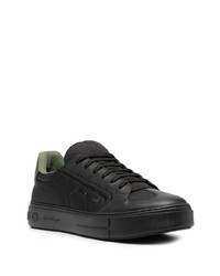 schwarze Segeltuch niedrige Sneakers von Salvatore Ferragamo