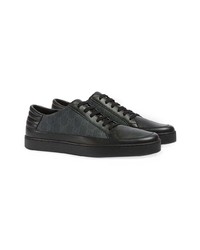 schwarze Segeltuch niedrige Sneakers von Gucci