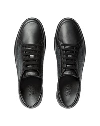 schwarze Segeltuch niedrige Sneakers von Gucci