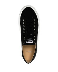 schwarze Segeltuch niedrige Sneakers von Versace