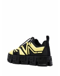 schwarze Segeltuch niedrige Sneakers von Versace