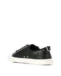 schwarze Segeltuch niedrige Sneakers von Jimmy Choo