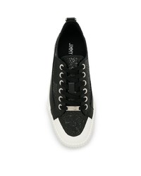 schwarze Segeltuch niedrige Sneakers von Jimmy Choo