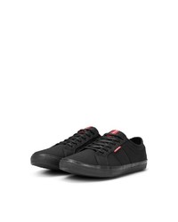 schwarze Segeltuch niedrige Sneakers von Jack & Jones