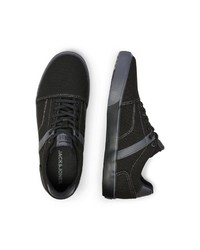 schwarze Segeltuch niedrige Sneakers von Jack & Jones