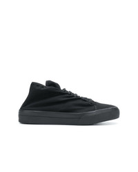 schwarze Segeltuch niedrige Sneakers von Jil Sander