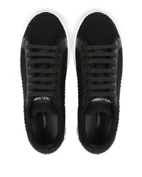 schwarze Segeltuch niedrige Sneakers von Dolce & Gabbana