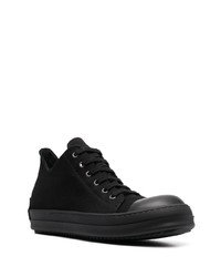 schwarze Segeltuch niedrige Sneakers von Rick Owens DRKSHDW