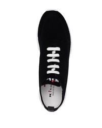 schwarze Segeltuch niedrige Sneakers von Kiton