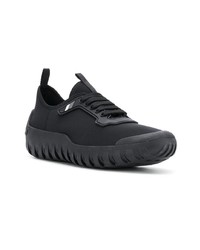 schwarze Segeltuch niedrige Sneakers von Prada