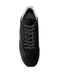 schwarze Segeltuch niedrige Sneakers von Ghoud