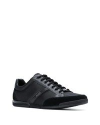 schwarze Segeltuch niedrige Sneakers von BOSS