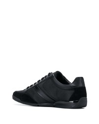 schwarze Segeltuch niedrige Sneakers von BOSS