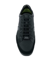 schwarze Segeltuch niedrige Sneakers von BOSS