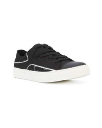 schwarze Segeltuch niedrige Sneakers von Yohji Yamamoto